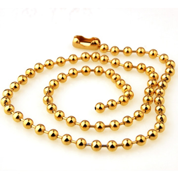 Fashion Gold Plated Men's Jewelry Titanium Steel Stainless Steel Jewelry Beads Chain Necklace With Chain 6mm